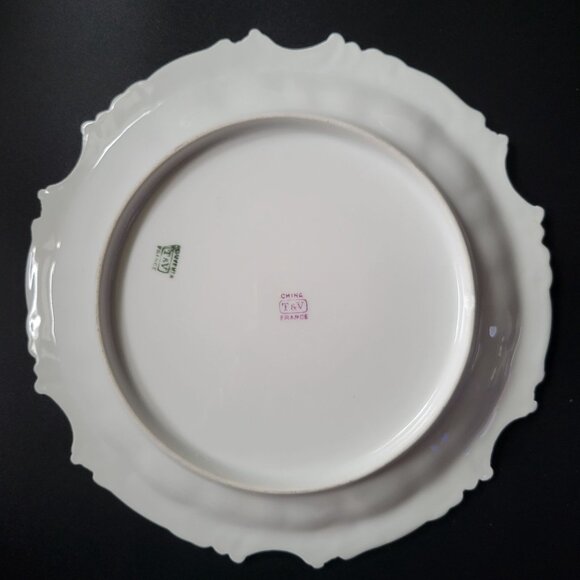 Antique Tressemanes & Vogt Limoges France Hand Painted Fish Plate - Picture 7 of 9